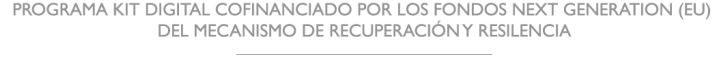 texto de subvención que dice: Programa Kit Digital cofinanciado 